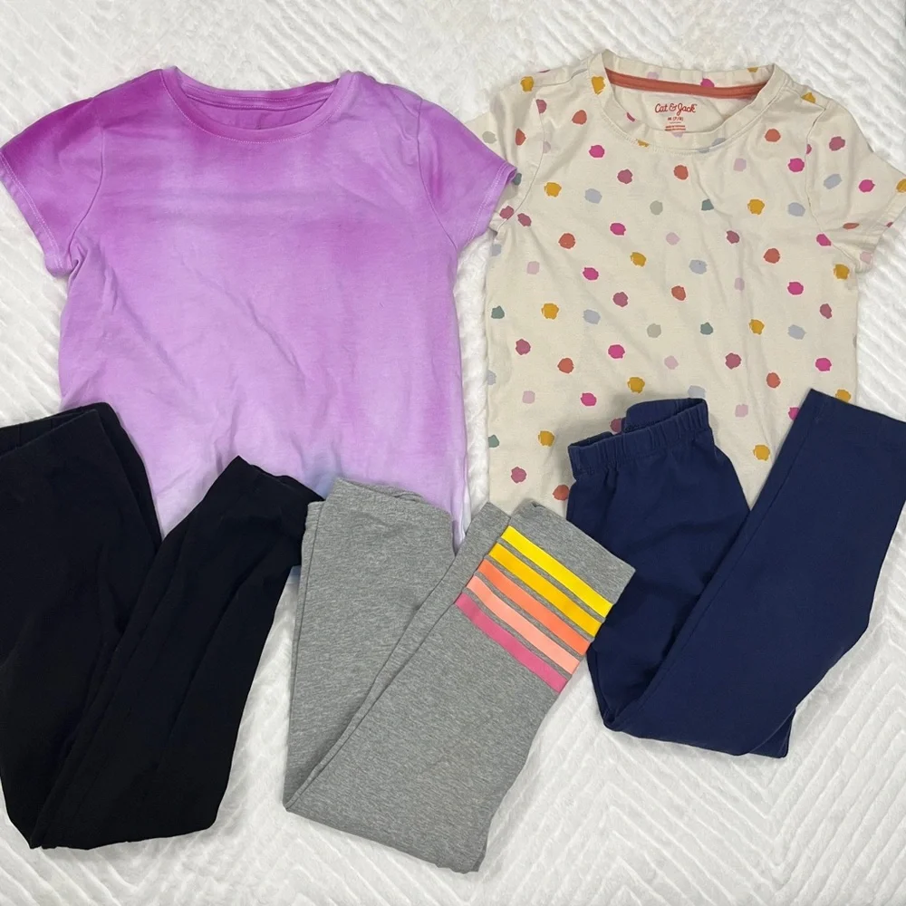 Girls Tops‎ Cropped Leggings Outfits Sets Bundle size medium tie dye